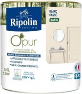 Ripolin biobased binnenmuur kleur satijn gebroken witte verf 0,5L