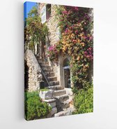 Onlinecanvas - Schilderij - Het Beroemde Dorp Saint-paul De Vence. Zuid-frankrijk Art Verticaal Vertical - Multicolor - 115 X 75 Cm