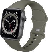 Strap-it Classic Siliconen band - Geschikt voor Apple Watch bandje - Series 1/2/3/4/5/6/7/8/SE/Ultra - Legergroen - Bandje siliconen sport loop - iWatch sportbandje voor maat: 42 m