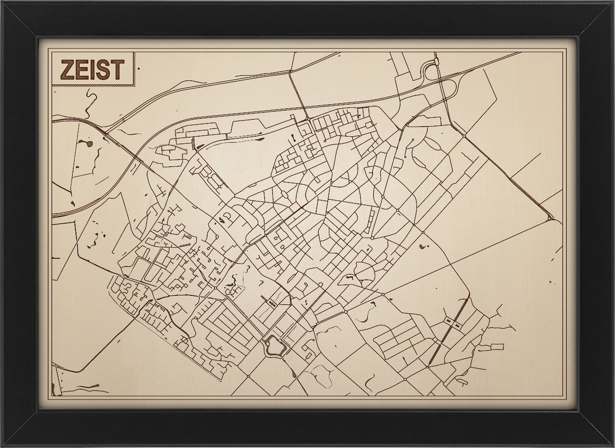 Houten Stadskaart van Zeist