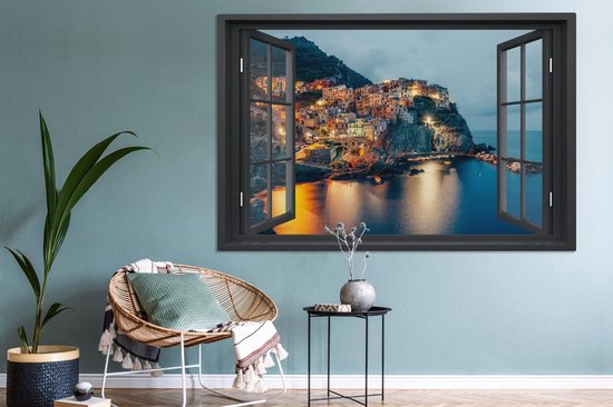 Peinture sur toile See Through - Italie - Mer - 180x120 cm - Décoration murale XXL