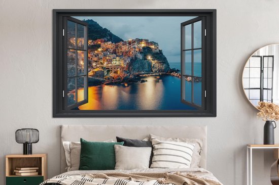 Peinture sur toile See Through - Italie - Mer - 180x120 cm - Décoration murale XXL