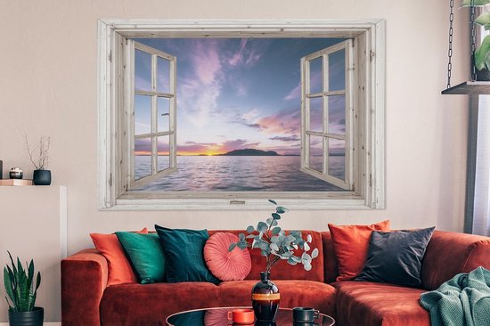 Tableau Toile Transparente - Mer - Île - 180x120 cm - Décoration murale XXL