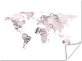 Cartes du monde du Wereldkaart - Peinture - Rose - 80x60 cm