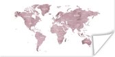 Wereldkaarten - Wereldkaart - Roze - Marmer - 160x80 cm