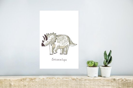 Affiche Nursery - Triceratops - Dinosaurus - 20x30 cm