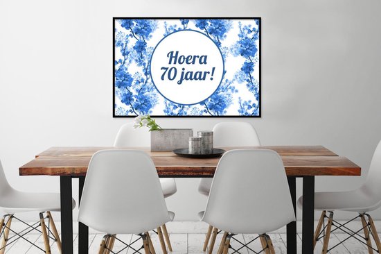 Cadre photo avec affiche - Fête - Décoration - 70 ans - 90x60 cm - Cadre pour affiche