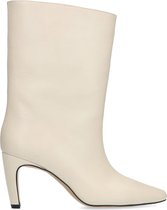 Sacha - Dames - Witte enkellaarsjes met hak - Maat 40