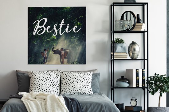 Tableau sur toile Bestie - Proverbes - Citations - 90x90 cm - Décoration murale