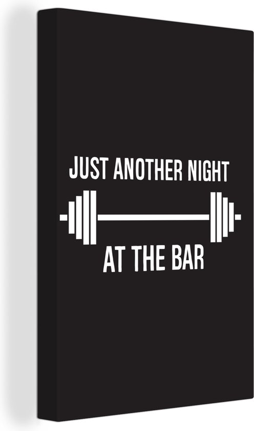 Canvas Schilderij Quotes - Just another night at the bar - Sport - 40x60 cm - Wanddecoratie