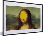Fotolijst incl. Poster - Mona Lisa - Leonardo da Vinci - Geel - 60x40 cm - Posterlijst
