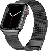 Strap-it Milanese band - Geschikt voor Apple Watch bandje - Series 1/2/3/4/5/6/7/8/SE - Zwart - Luxe RVS bandje met magneet sluiting - Milanees iWatch bandje voor maat: 38 mm 40 mm