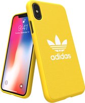 Apple iPhone X Hoesje - adidas Originals - Moulded Canvas Serie - Hard Kunststof Backcover - Geel - Hoesje Geschikt Voor Apple iPhone X