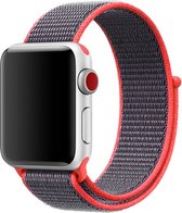 Mobigear Strap Nylon Bandje Geschikt voor Apple Watch Series 5 (40 mm) - Grijs / Magenta