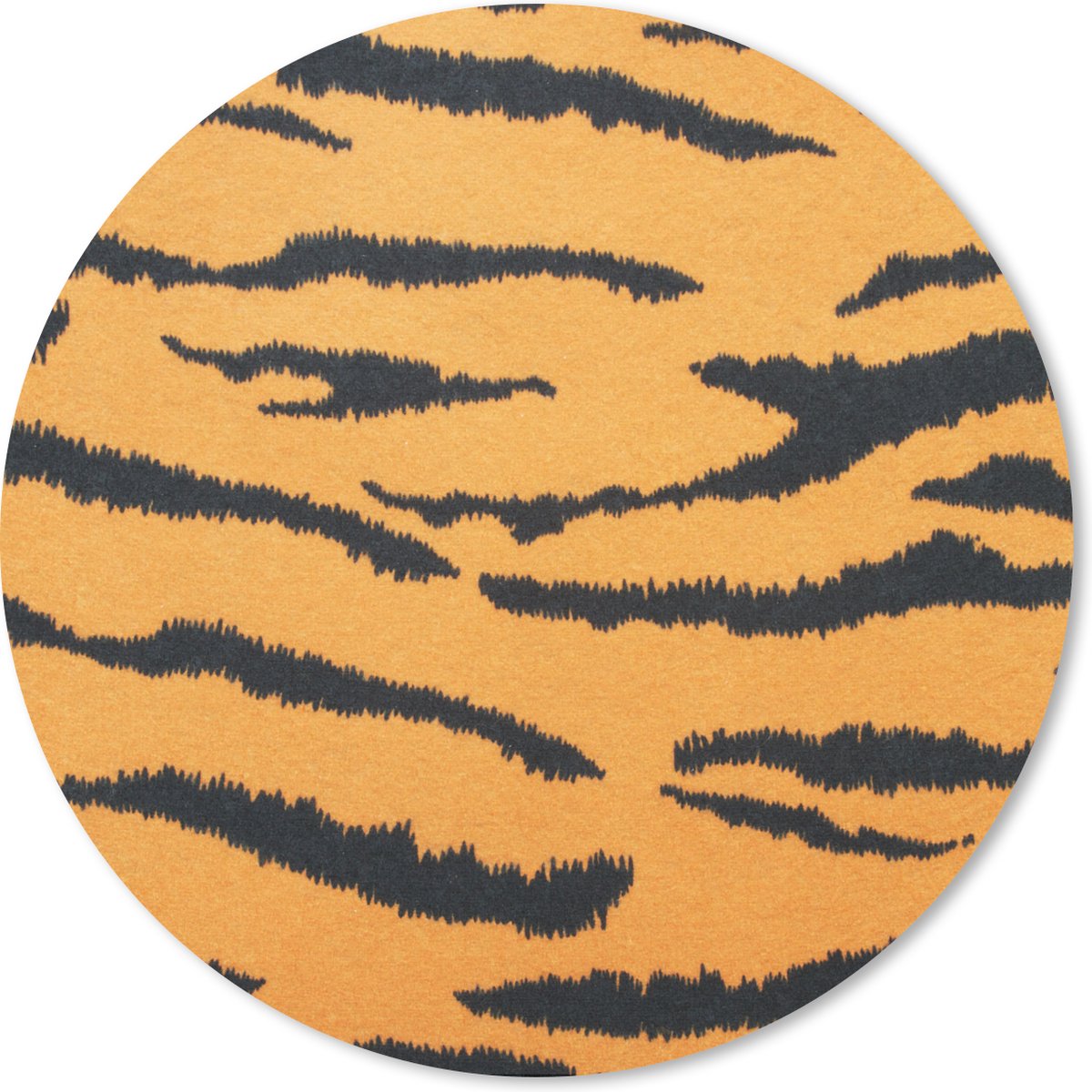 Muismat rond 20x20 cm - Mousepad Tijgerprint - Bruin - Oranje - Ronde muismatten