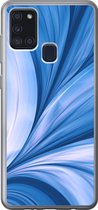 Geschikt voor Samsung Galaxy A21s hoesje - Blauw - Abstract - Design - Siliconen Telefoonhoesje