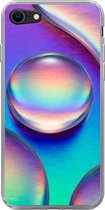 Geschikt voor iPhone SE 2020 hoesje - Water - Regenboog - Abstract - Siliconen Telefoonhoesje