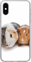 Geschikt voor iPhone X hoesje - Vijf cavia's - Siliconen Telefoonhoesje