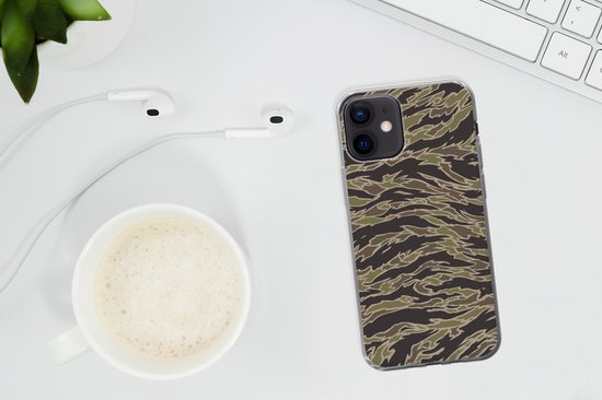 Coque iPhone 12 - Motif camouflage à rayures - Coque de téléphone en Siliconen