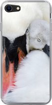 Geschikt voor iPhone 7 hoesje - Close-up van zwaan met jong - Siliconen Telefoonhoesje