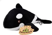 Pluche knuffel orka zwart/wit 40 cm - Speelgoed knuffeldieren voor kinderen - walvissen