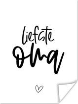 Affiche Citations - Grand-mère - Coeur - 60x80 cm - Cadeau Saint Valentin