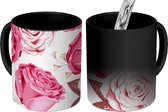 Magische Mok - Foto op Warmte Mok - Rozen - Collage - Roze - 350 ML