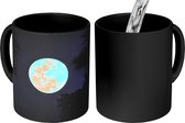 Magische Mok - Foto op Warmte Mok - Maan - Bomen - Nacht - 350 ML