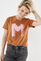 Mexx T-shirt SS - Bruin - Dames - T-shirt - Maat XL