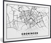 Fotolijst incl. Poster - Stadskaart - Groningen - Nederland - 30x20 cm - Posterlijst - Plattegrond