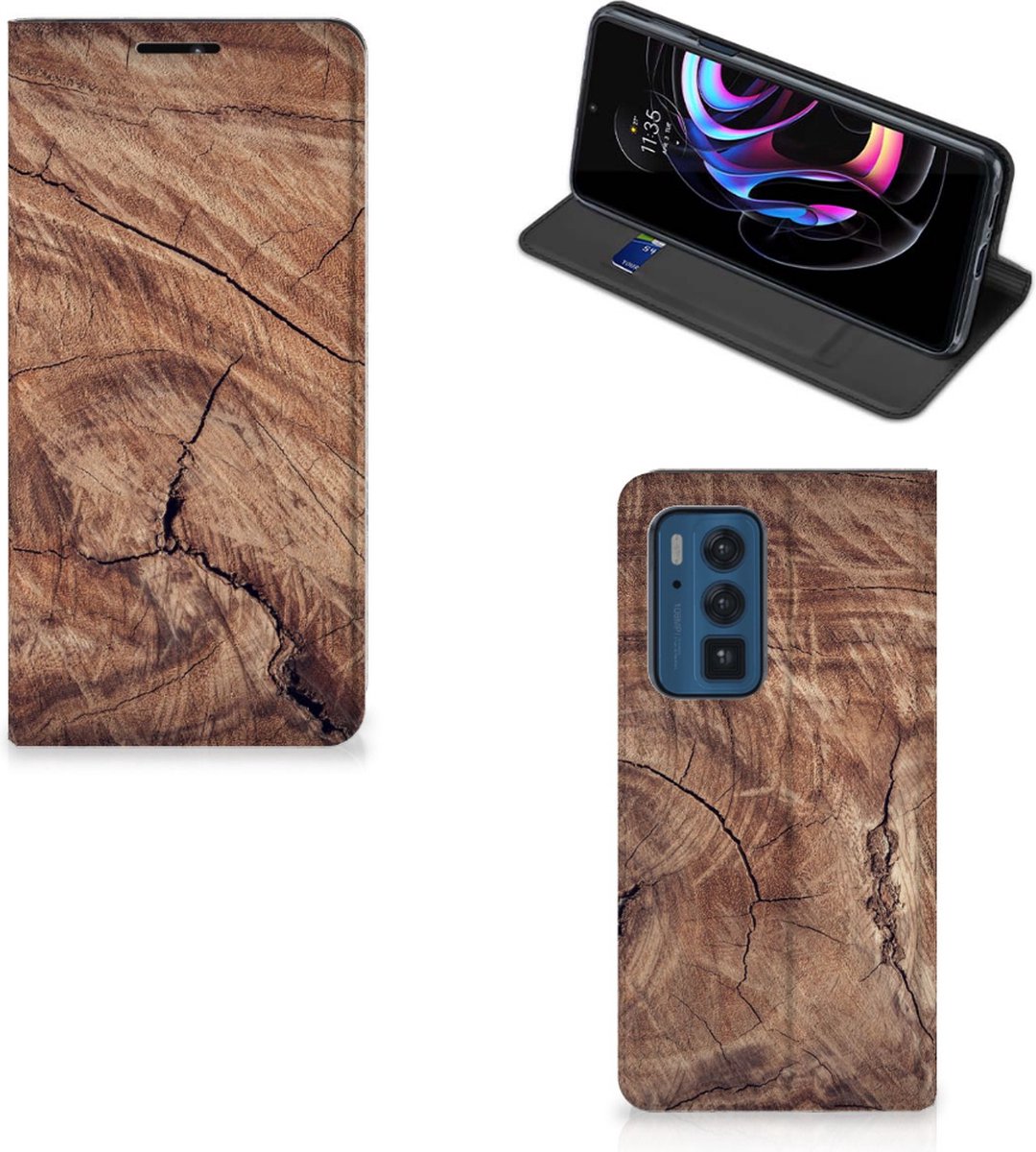 Book Case voor Motorola Edge 20 Pro Book Wallet Case Tree Trunk