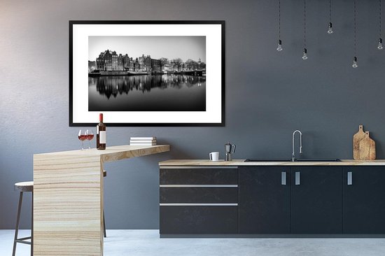 Lever du soleil canaux Amsterdam - noir et blanc
