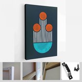 Halverwege de eeuw modern design. Een trendy set van abstracte handgeschilderde illustraties voor wanddecoratie, Social Media Banner, Brochure Cover Design - Modern Art Canvas - ve