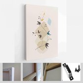 Abstracte botanische organische kunst illustratie. Set van zachte kleur schilderij kunst aan de muur voor huisdecoratie. Minimalistisch canvas achtergrondontwerp - Modern Art Canva