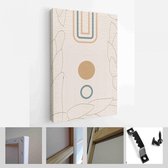 Halverwege de eeuw modern design. Een trendy set van abstracte handgeschilderde illustraties voor wanddecoratie, Social Media Banner, Brochure Cover Design - Modern Art Canvas - ve