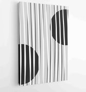 Zwart-wit abstracte muurkunst achtergrond vector 2 - Moderne schilderijen – Verticaal – 1909205698 - 115*75 Vertical