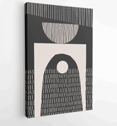 Zwart-wit abstracte muurkunst achtergrond vector 3 - Moderne schilderijen – Verticaal – 1909205635 - 115*75 Vertical