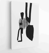 Zwart-wit abstracte muurkunst achtergrond vector 1 - Moderne schilderijen – Verticaal – 1909205602 - 50*40 Vertical