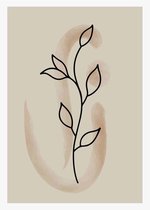 Botanische muur kunst vector achtergrond instellen. Gebladerte lijntekening met aquarel 2 - Moderne schilderijen – Verticaal – 1904693044 - 115*75 Vertical