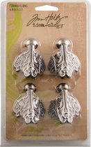 Idea-ology -Tim Holtz foundations box feet x4 antique nickel