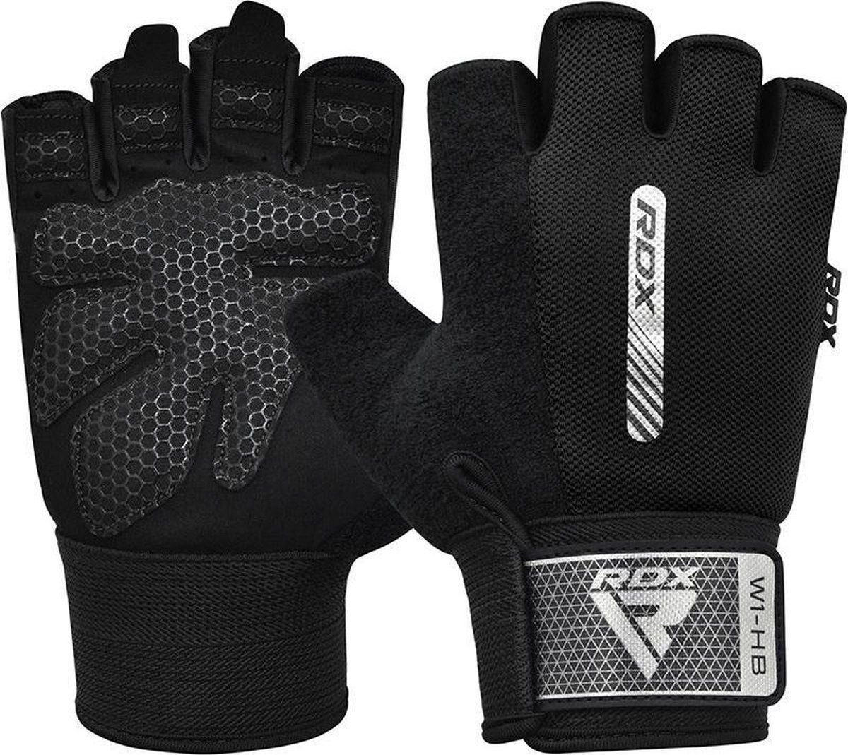 RDX Sports Fitness Handschoenen W1 - Half Finger Zwart - XL