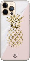 iPhone 13 Pro Max hoesje siliconen - Ananas | Apple iPhone 13 Pro Max case | TPU backcover transparant