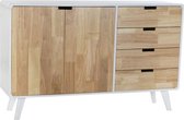 Dressoir - buffet rubberwood 120x30x75 4 caj natural -