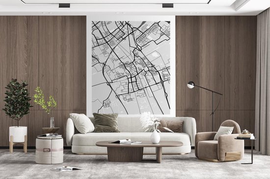 Plan de la ville - Delft - Grijs - Wit