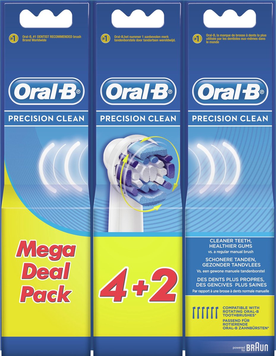 Oral-B Precision Clean - Opzetborstels - 6 stuks - Wit