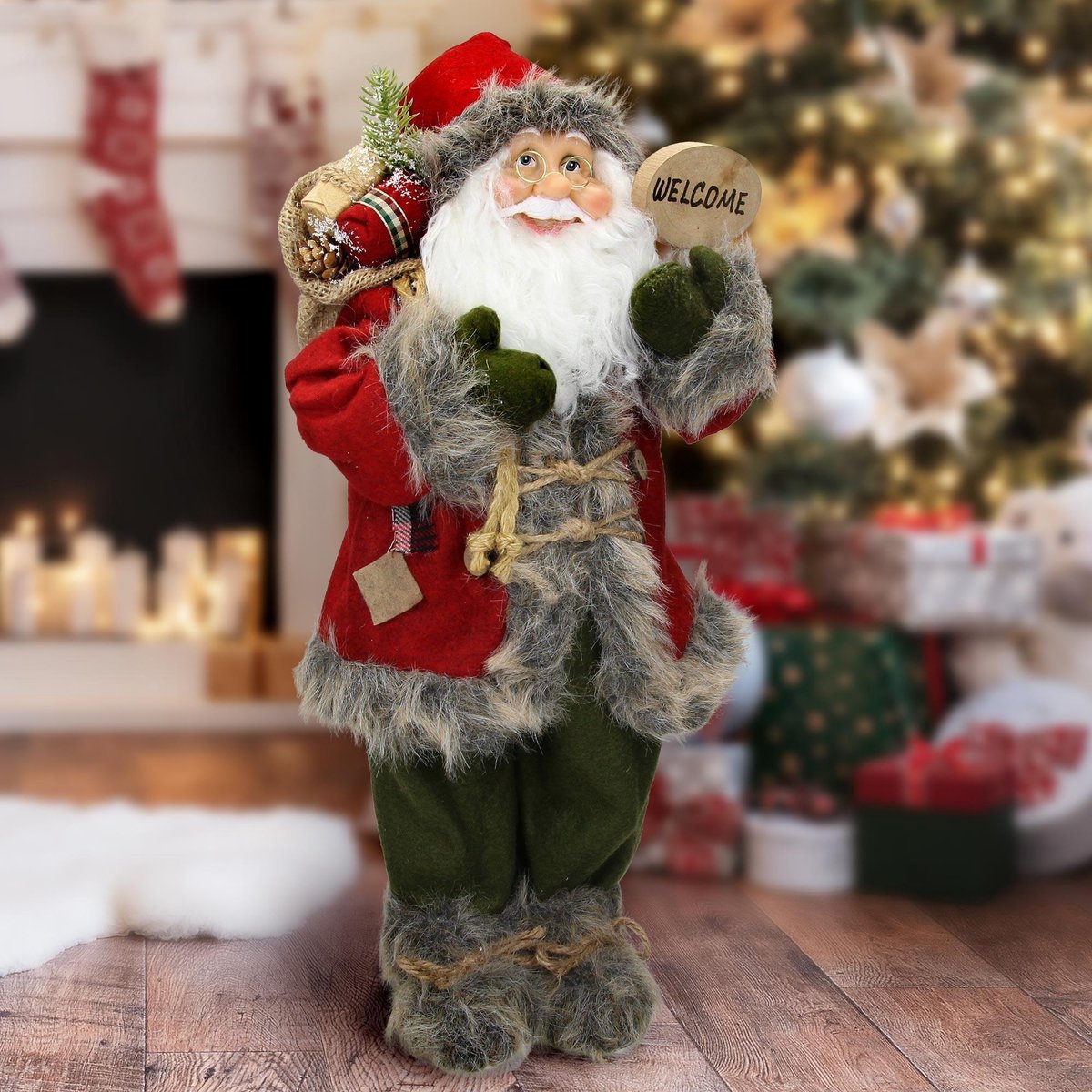 Kerstman staand 57 cm bruin