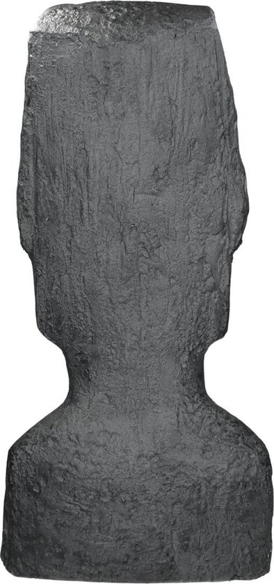 Figurine principale de l'île de Pâques anthracite, 26,5x19x53,5 cm, résine de pierre moulée