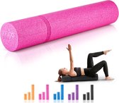 FFEXS Foam Roller - Therapie & Massage voor rug benen kuiten billen dijen - Perfecte zelfmassage voor sport fitness [Hard] - 80 CM - Rose