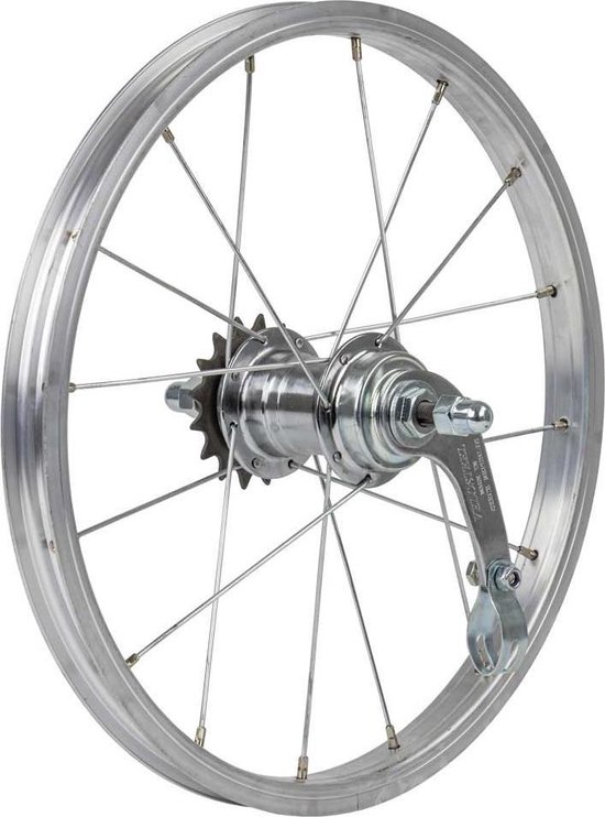 Foto: Achterwiel 16 inch alu remnaaf zilver 19mm