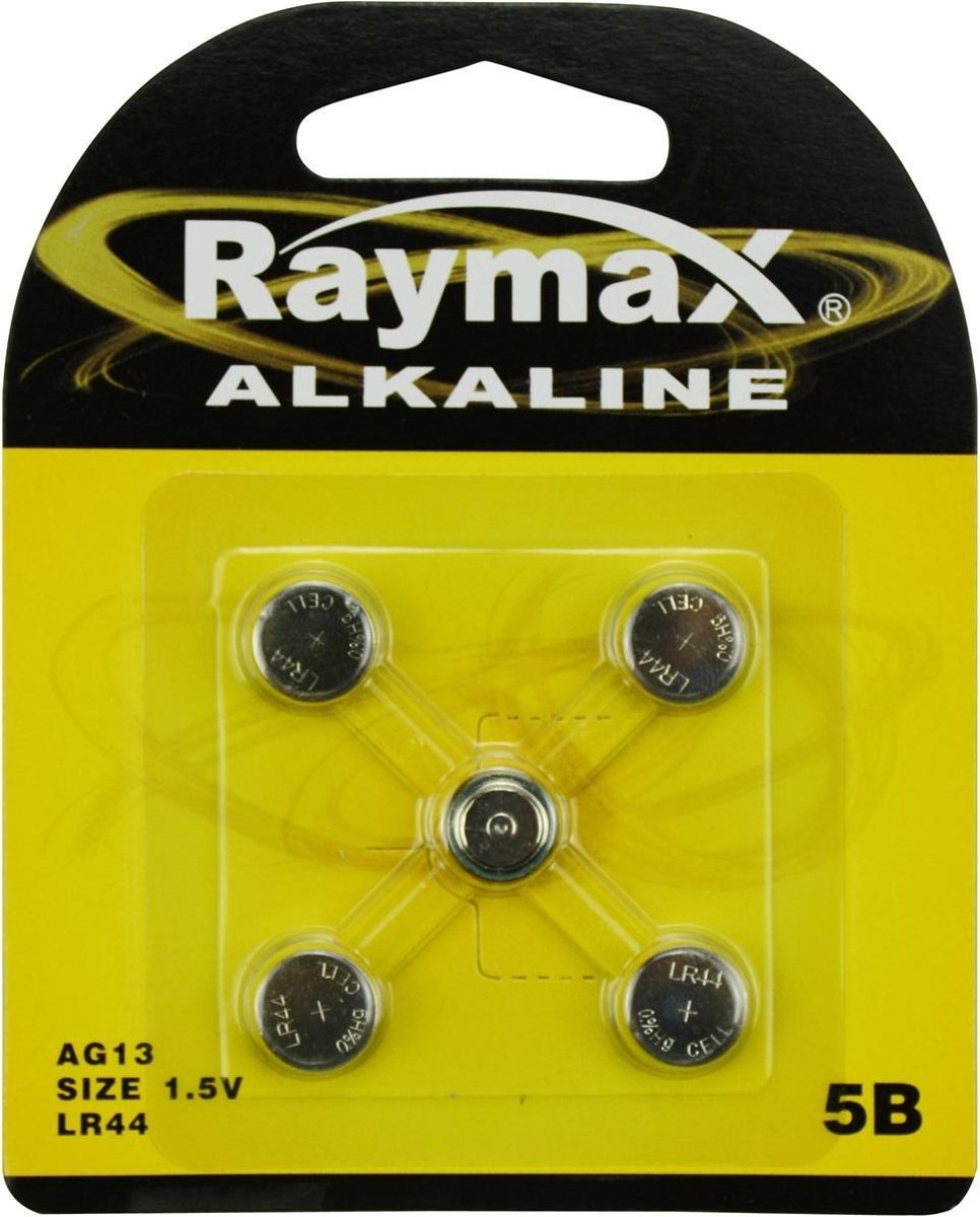 Raymax Lithium 1.5V Knoopcel AG13 - 5 stuks